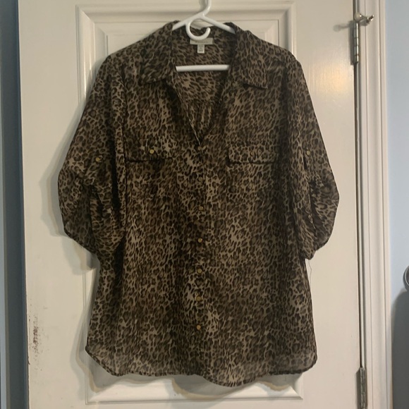 Sheer Leopard Blouse - Picture 1 of 11